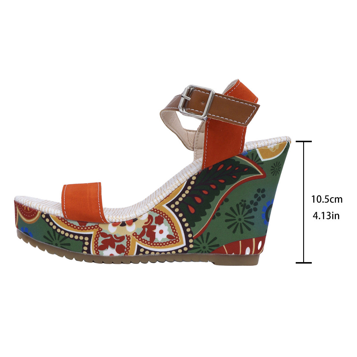 Women's Open Toe Ethnic Style Platform Wedge Sandals