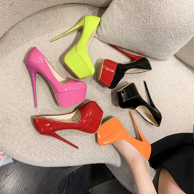Sexy Stiletto Waterproof Platform Shallow Mouth Internet Celebrity Nightclub Shoes