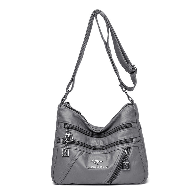 Autumn And Winter New Fashion Middle-aged Women's Shoulder Bag Double Layer Large Capacity
