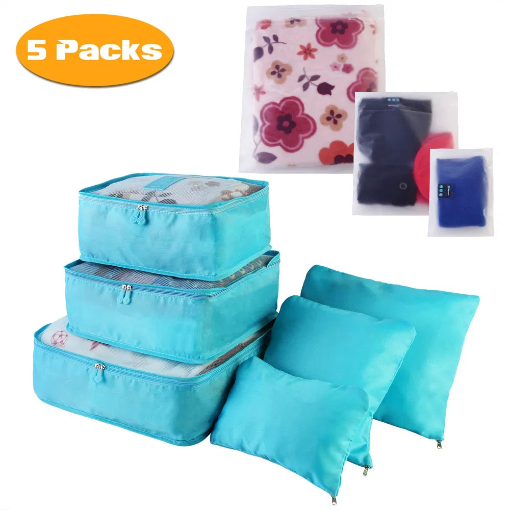 9Pcs/Set Clothes Storage Bags Water-Resistant Travel Luggage Organizer Clothing Packing Cubes For Blouse Hosiery Stocking Underwear