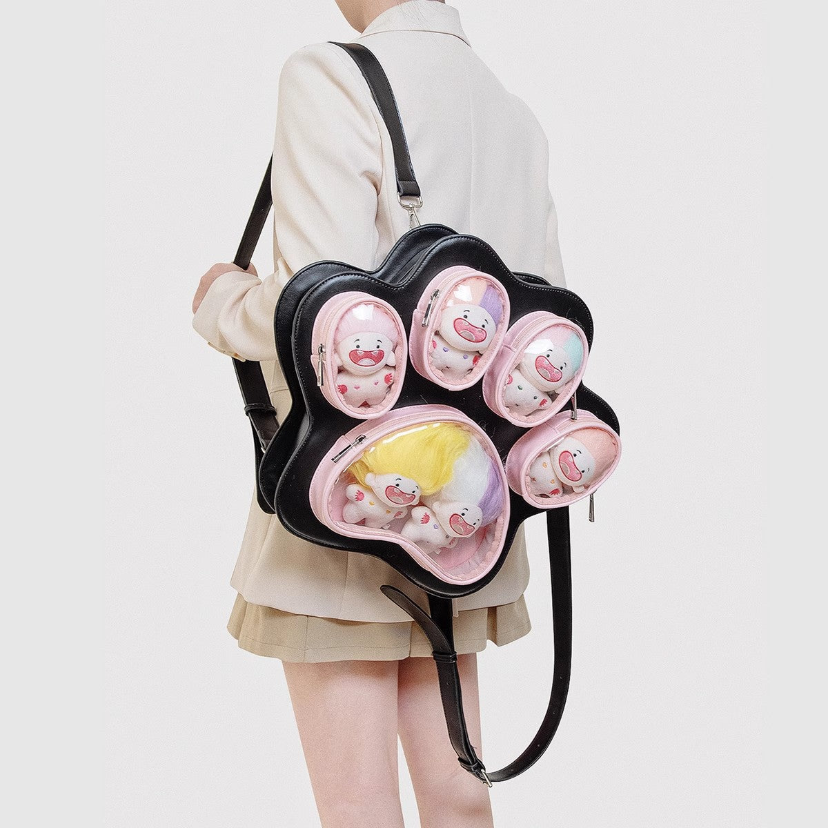 2025 New Multi-layer Cat Paw Japanese Cute Ladies' Bag