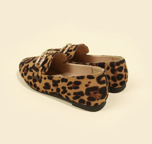 Leopard Print Casual Soft Bottom Pumps Women Casual Shoes Round Toe Flats