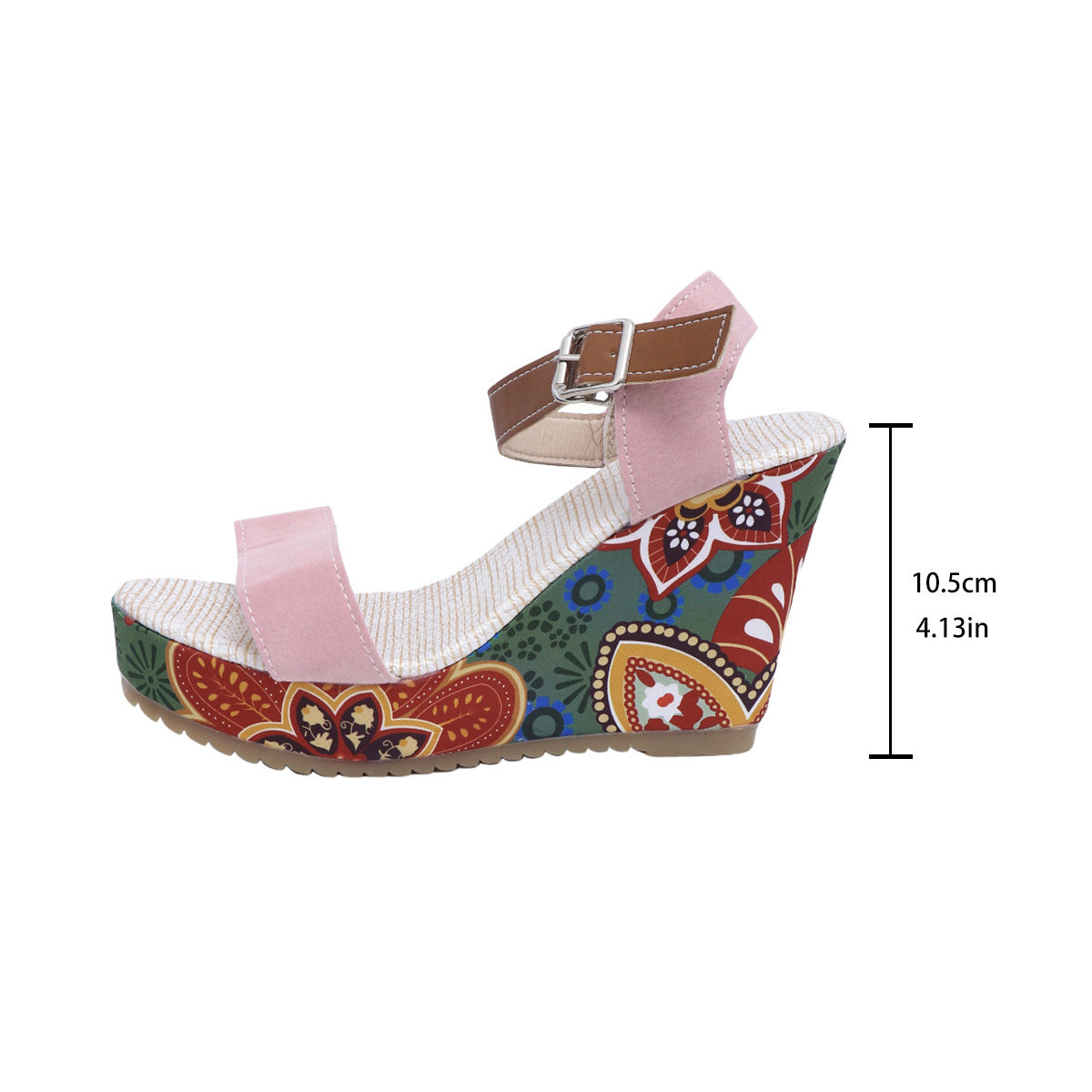 Women's Open Toe Ethnic Style Platform Wedge Sandals