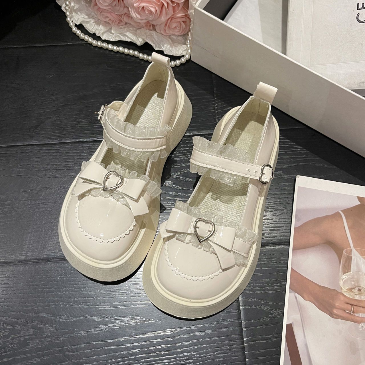 Big Head Shoes Popular Mary Jane Leather Shoes Women's Platform