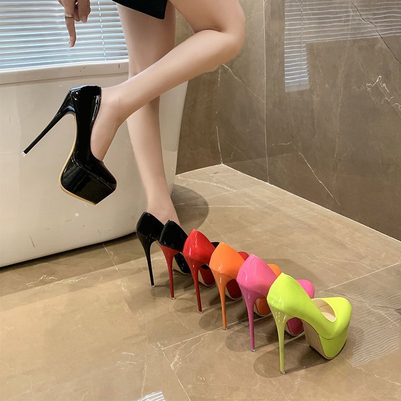 Sexy Stiletto Waterproof Platform Shallow Mouth Internet Celebrity Nightclub Shoes